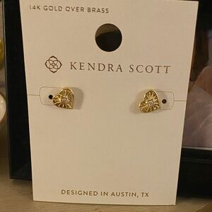 Kendra Scott Gold and CZ Heart Earrings